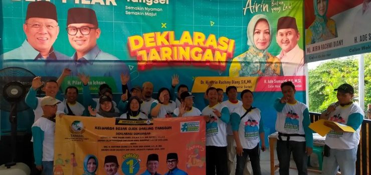 Keluarga Besar Ojol di Tangsel Ramai-ramai Dukung Airin-Ade dan Benyamin-Pilar